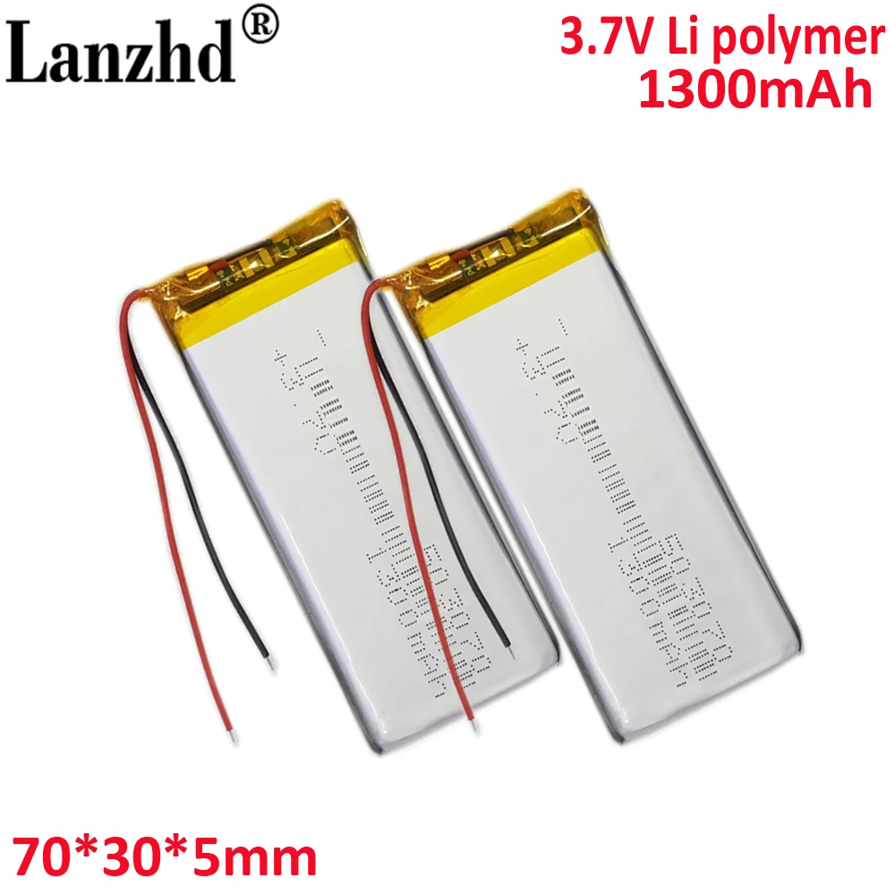 503070แบตเตอรี่โพลิเมอร์3.7โวลต์สำหรับเครื่องเล่นเกม Tachograph เครื่องบันทึกการขับขี่ MP5 MP4แบตเตอรี่1300mAh 453070 503080 603070 562973