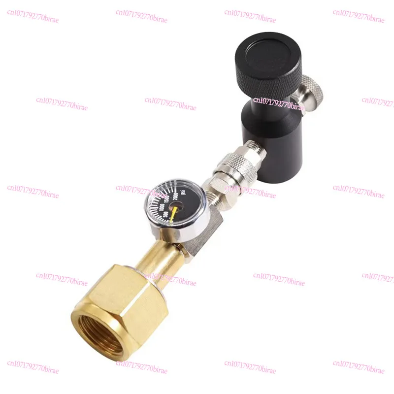 أسطوانة الصودا كبيرة إلى صغيرة W21.8 مع صمام هواء سريع التوصيل لقياس الضغط 2000 رطل لكل بوصة مربعة