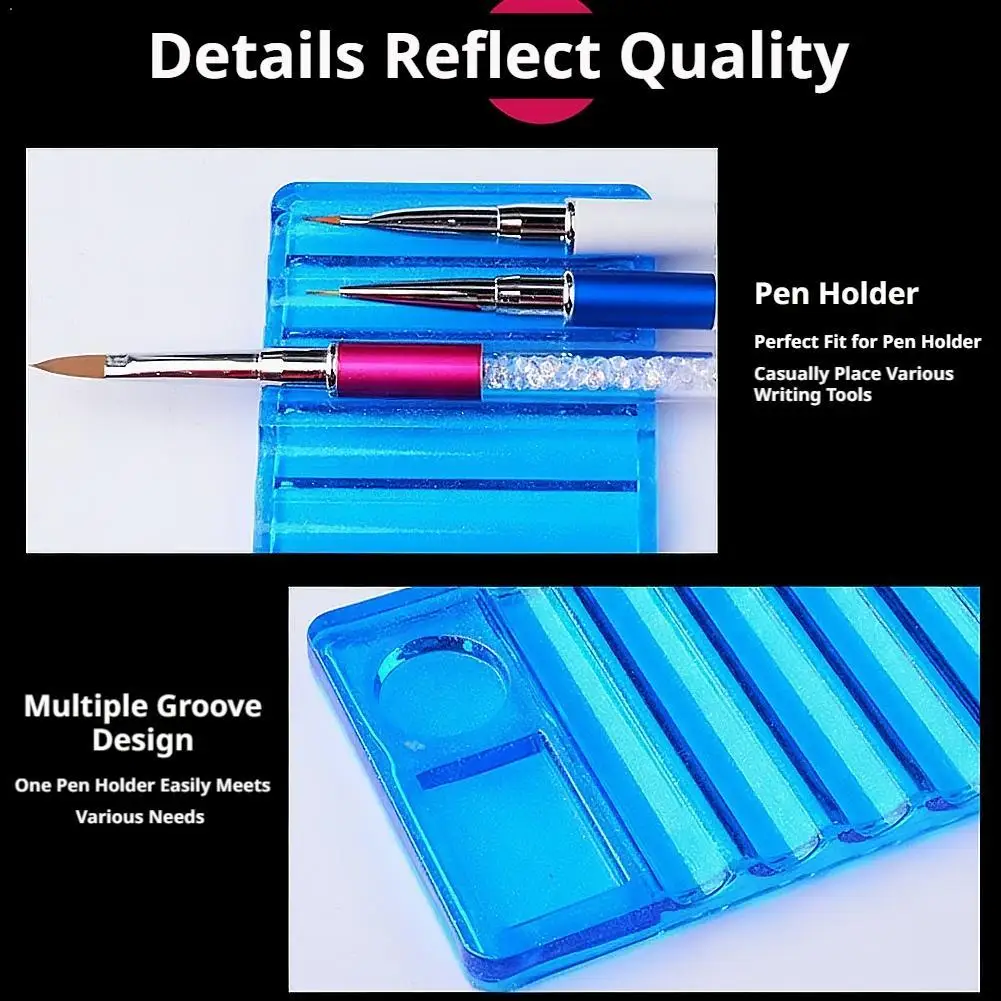 

Пластиковая подставка для ручек для инструментов для нейл-арта, держатель для кистей для ногтей, органайзер для хранения, многофункциональный держатель для ручек для наращивания ногтей