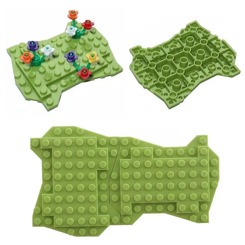 4 Stück 8x10 Unregelmäßige Spezial-Bodenplatten Stadt MOC Zubehör Pflanzen Bäume Wald Garten Szenerie Teile Bausteine Montage-Bausteine