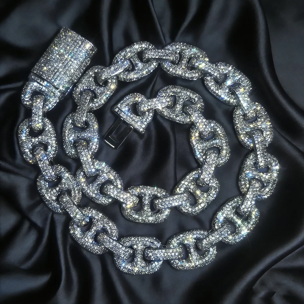 

Крупная круглая кубинская цепочка Майами с фианитами, цепь из кубинских звеньев под заказ в стиле хип-хоп, рэпера, свиньи, нос, 16 мм