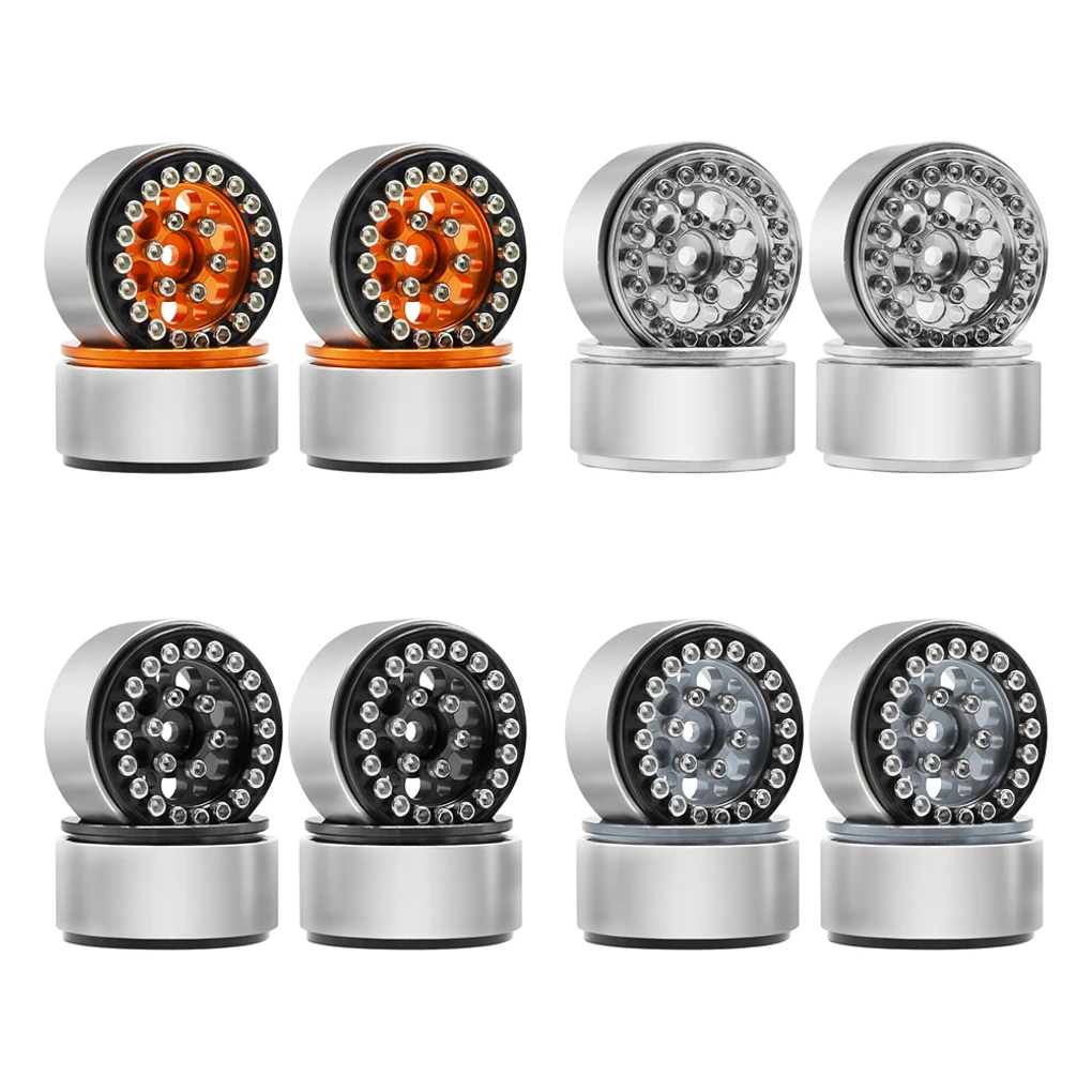 

RCGOFOLLOW Aluminum Alloy 1.0 Inch Crawler Metal Wheel Rims With 7.5mm For 1/18 1/24 SCX24 Trx4m Fcx24 RC Car Part Orange