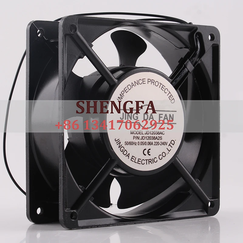 

Original JINGDA Case Fan JD12038AC 220V 0.05/0.06A 12CM 12038 Axial Cooling Fan with oil-containing 120X120X38MM