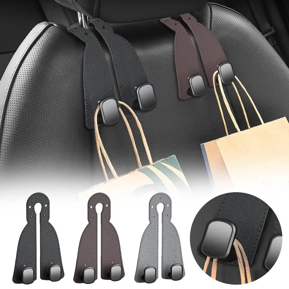 2 in 1 Car Headrest Hook Universal Hidden Car Seat Back Hanger Large Load-Bearing Car Organizer Clips Car Interior Accessories