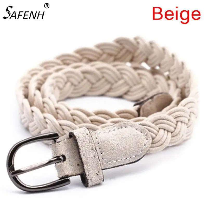 

102cm Women Brown White Weave Belt Hemp Rope Braid Belt Female Belt For Dress Clothing 6 Colors