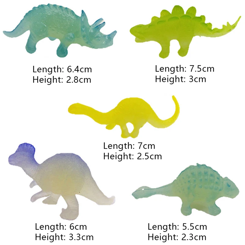 Mini Dinosaurs Toys Luminous Dinosaur Toy Glow In Dark Dino Figures Dinosaur Party Favors Supplies Gift for Kid Toddler Boy Girl