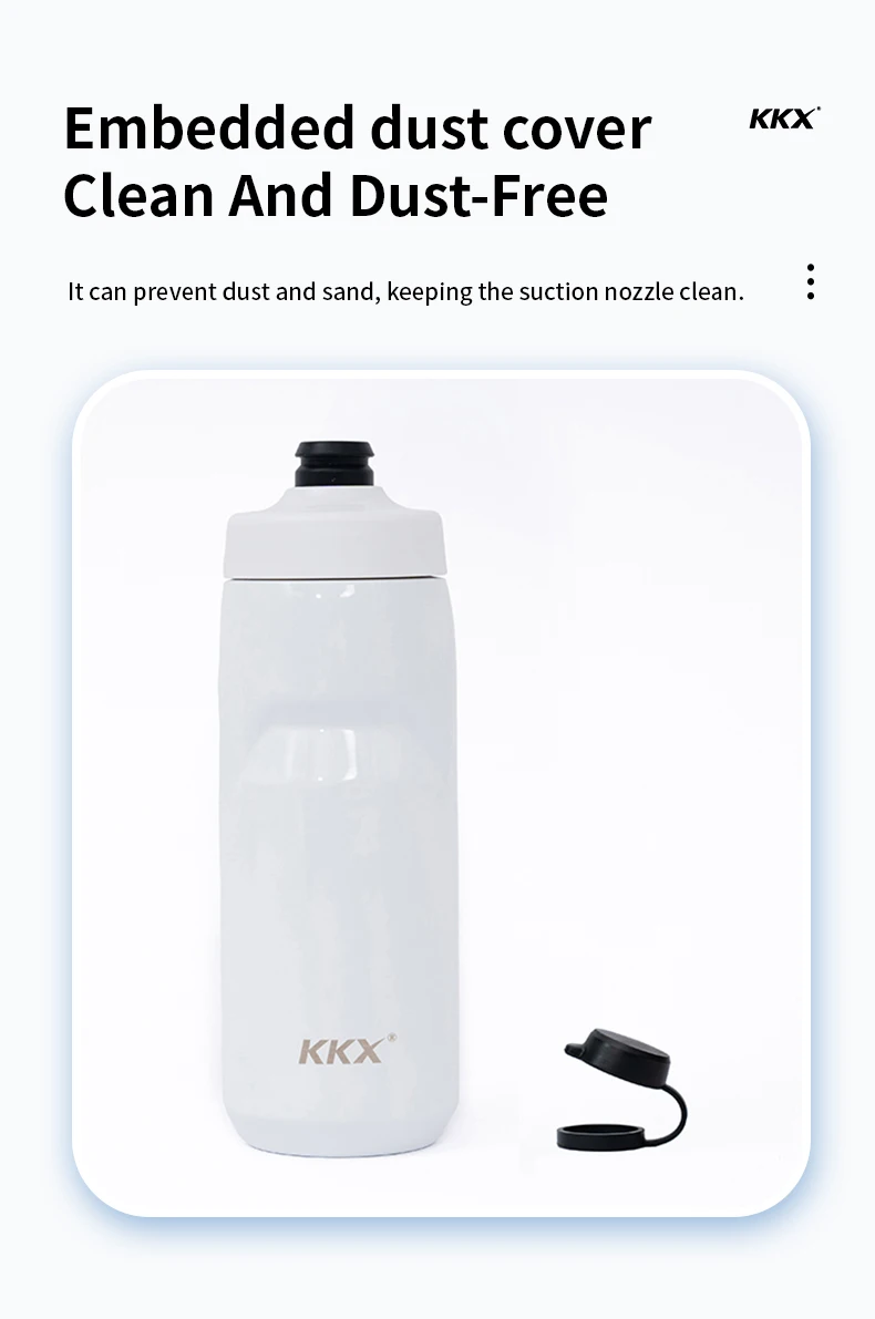 KKX Kühlende Fahrrad-Trinkflasche 550ML Tragbare MTB Rennrad Vakuum 304 Edelstahl Fahrradflasche – Detail 7