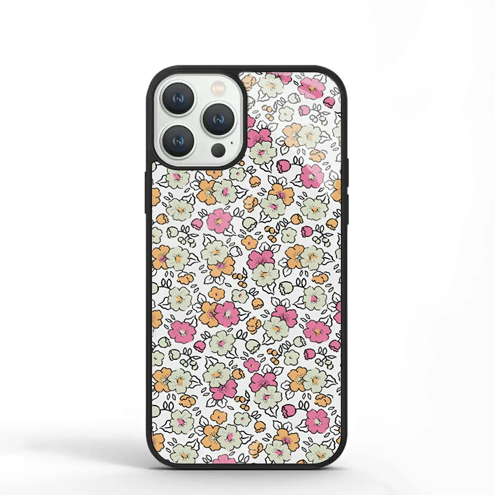 Floral Dream Phone Case For IPhone 11 12 13 14 15 Plus Pro Max Mirror Acrylic PC TPU Cover