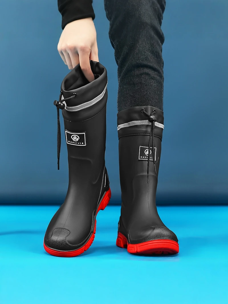 Men's Rain Boots 2026 New Summer Waterproof Anti-slip Wear-resistant Outdoor Work Fishing Takeout Delivery Rider Special Shoes view 3
