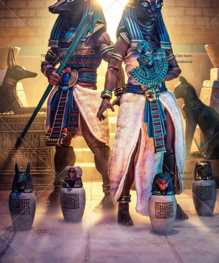 1/12 Schaal Vrouwelijke Soldaat Egyptische Kat God Guardian Knight Anubis Volledige Set 7 inch Action Figure Pop