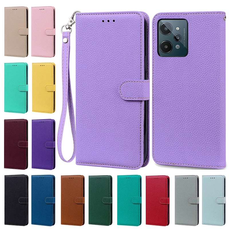 

For Realme C31 Case Leather Wallet Flip Back Cover For Realme C31 Cases For Oppo RealmeC31 C 31 Cases Protective Bumper Fundas