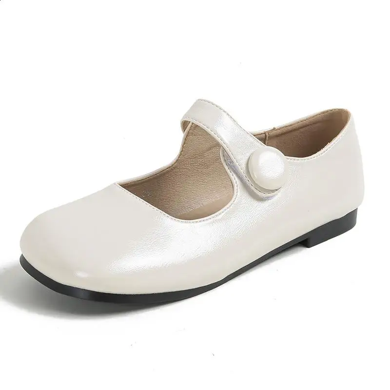 Zapatos planos de punta redonda para mujer, zapatillas Oxfords de boca poco profunda, elegantes e informales, vestido de cuero de talla grande, Retro, sólido, con cordones, Rubb