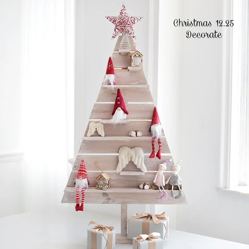 handmade wooden 1.2m christmas tree FLOOR Display window SHOP Scene furniture Living room Decoration