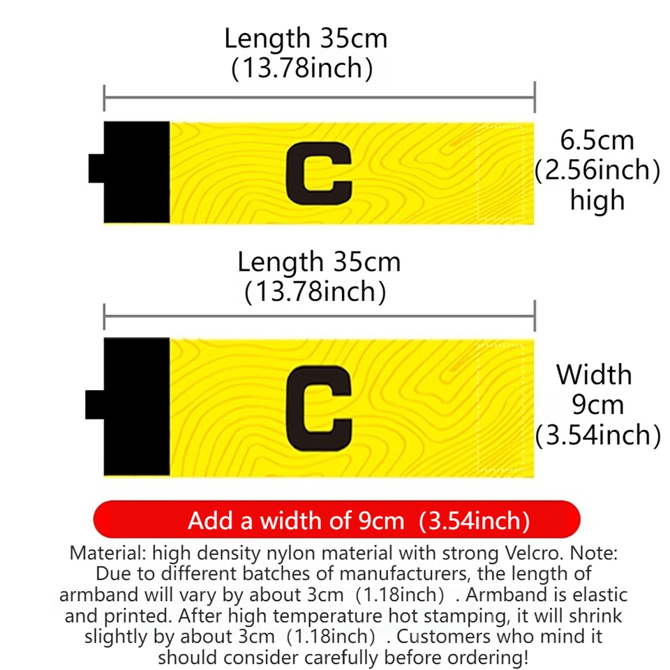 LOOGDEEL 1Pcs Soccer Arm Band Leader Competition Gift Arm-badge Sports Adjustable Player Armband Football Captain Armband Adult