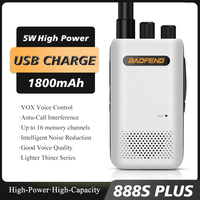 Hot Sale Mini Baofeng Bf-888splus White 5W Walkie-talkie Portable Radio Station Amateur Two Way Receiver Transmitter Transceiver