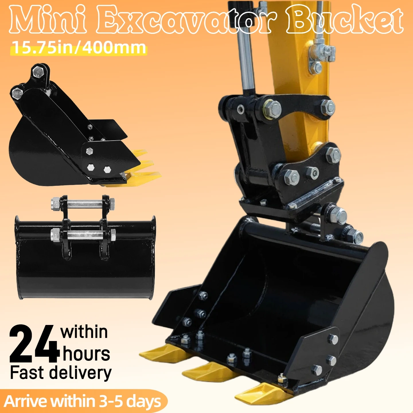 

15.75"/400mm Narrow Trenching Bucket Compatible with Mini Excavators Digger Small Excavator Bucket Bucket Metal Trenching Digger