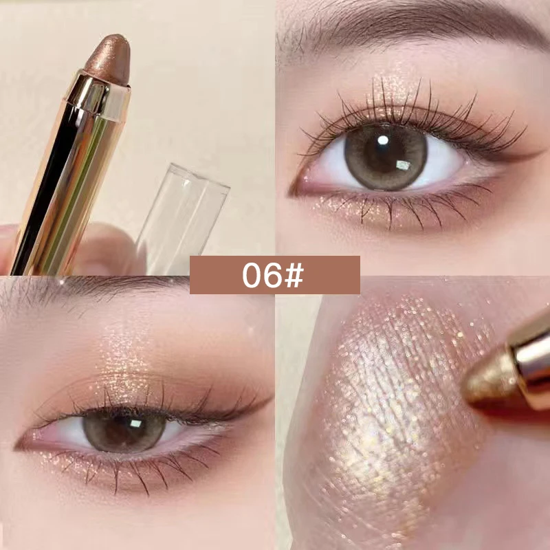 Fine Glitter Eye Shadow Pen Sparkling Pearl Highlighter Eye Face Nose Brightening Highlighter Natural Silkworm Pen Makeup