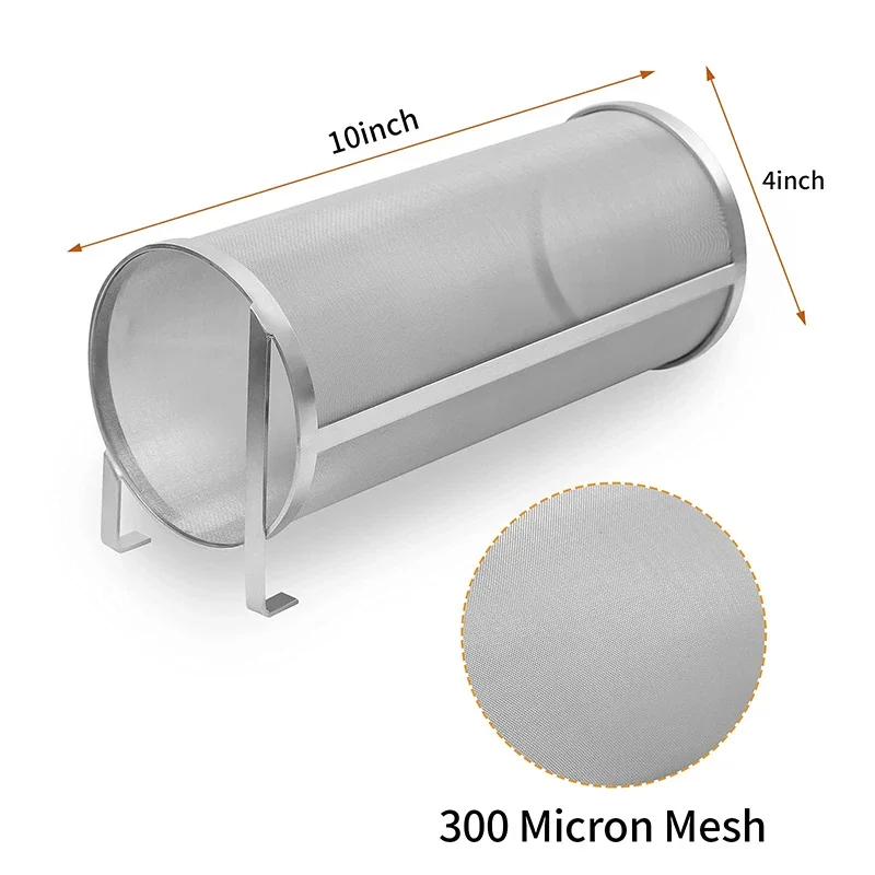 300 Micron Stainless Steel Hop Spider Beer Strainer Homebrew Hop Filter Cartridge With Hook For Beer & Tea Kettle Brew Filter