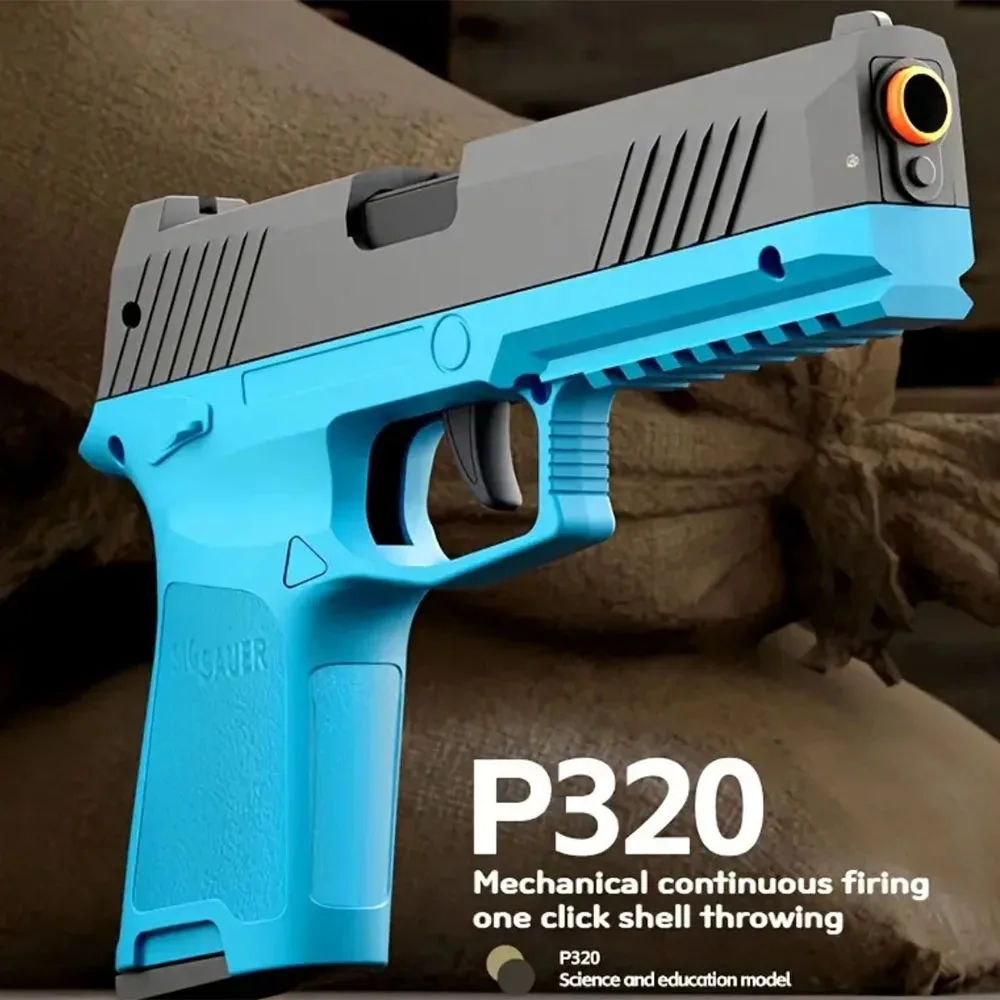 P320 EVA Safety Soft Bullet Toy Gun  Continuous Firing with Blowback Outdoor CS Shooting Game Christmas Birthday Gift view 2