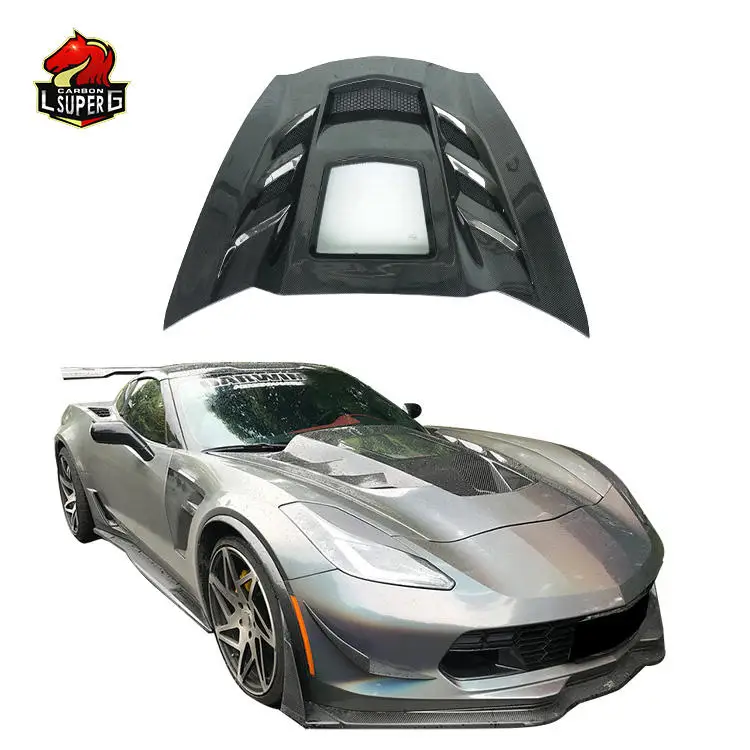 Corvette C7 2013-ON For Chevrolet Carbon Fiber Hood Bonnet Cover Body Kit