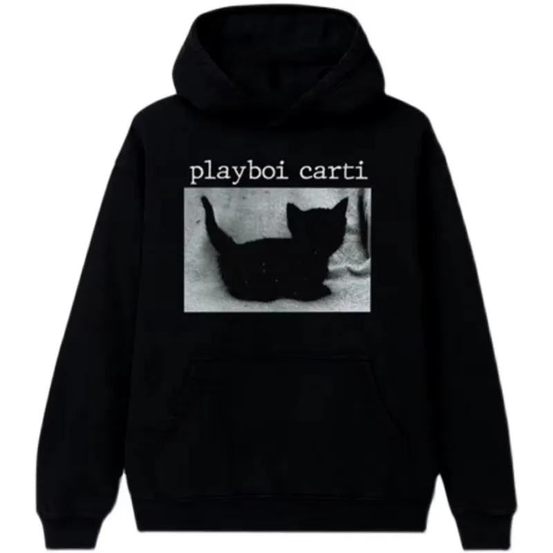 New Luxury 2026 PLAYBOI CARTI WHOLE LOTTA Red Cat Pullover Hoodies Hoody hooded Sweatshirts velvet Cotton Thick Fleece US R17