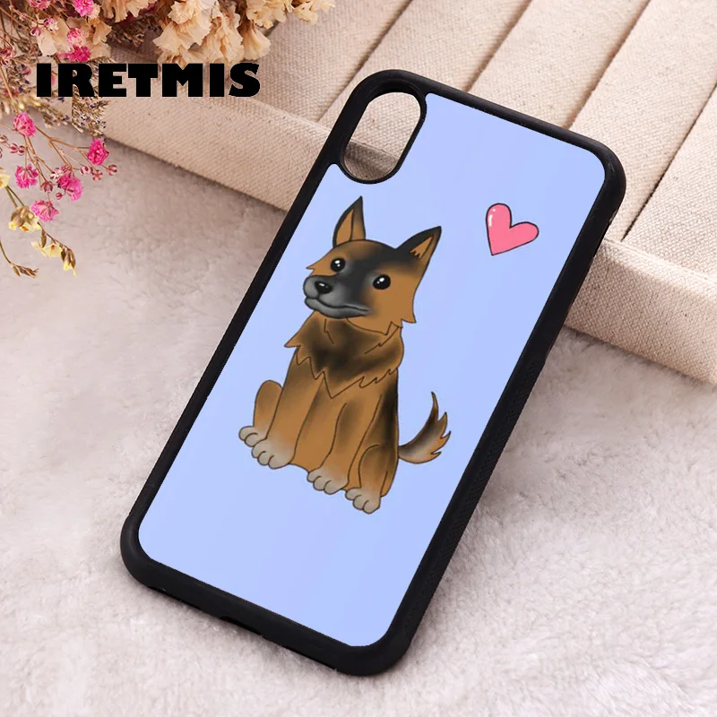 Iretmis Phone Cover Case For iPhone X XS Max XR 11 12 13 PRO MINI 14 15 16 Plus Rubber Silicone German Shepherd