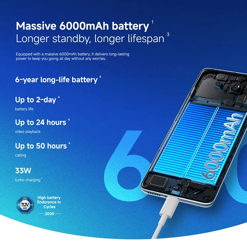 Xiaomi Redmi Note 15 4G NFC mobiltelefon 6000mAh akkumulátor 6,77" AMOLED kijelző 108MP Fő kamera MediaTek Helio G100-Ultra processzor telefon