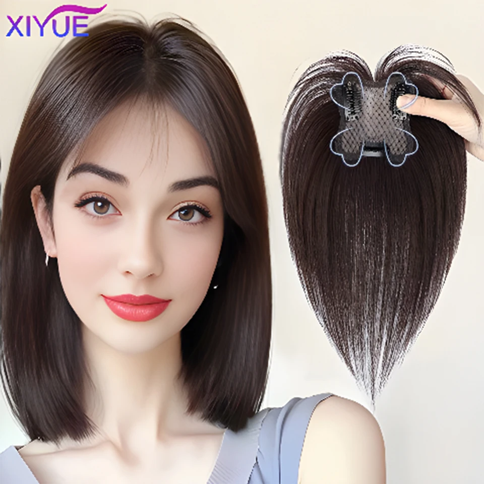 Xiyue Frauen Pony Perücke natürlich flauschig und spurlos Top Haar Patch