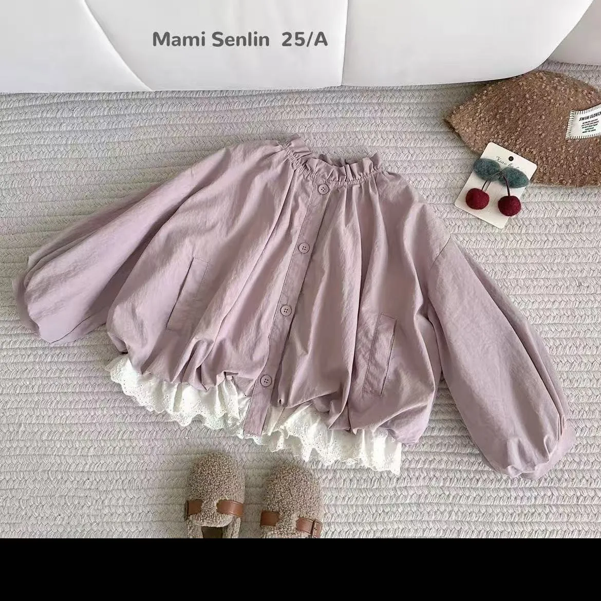 

2-12 Years Kids Girls Coat outerwear Spring and Autumn 2026 New Style Children's Outdoor Versatile Casual Jacket 90-160cm