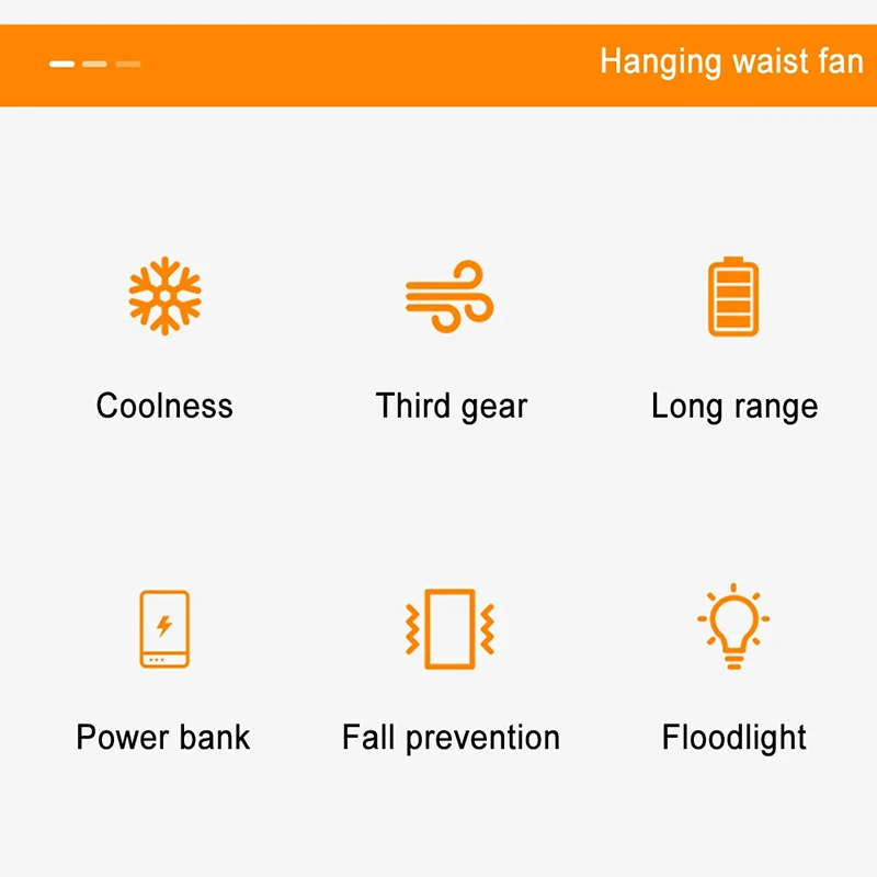 Xiaomi Portable Waist Fan Hanging Neck Waist Clip Fan per Sport all'aria aperta USB ricaricabile ventola fredda senza lama con torcia a LED