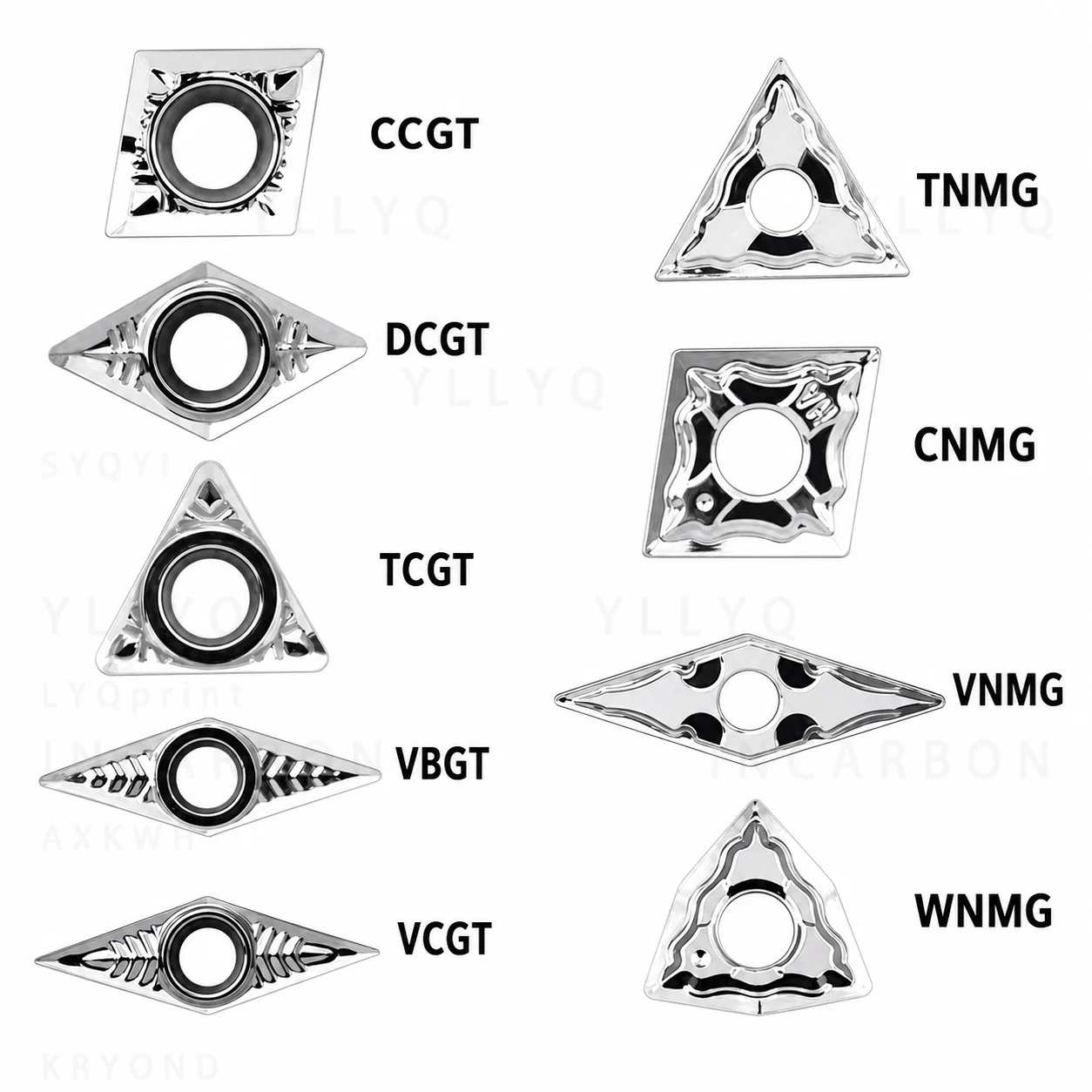 CCGT06 CCGT09 DCGT070204 VCGT160404 TNMG CNMG WNMG VNMG CNC Lathe Carbide Inserts for Aluminum Turning Tool