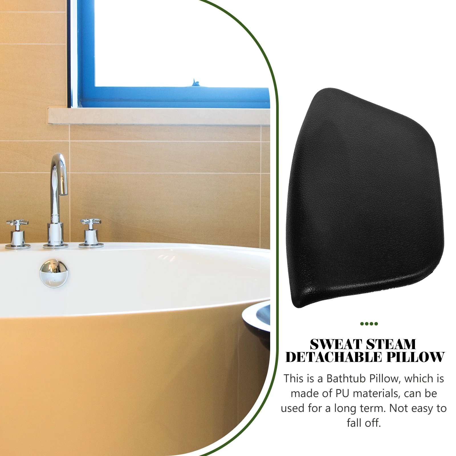 

Soft Breathable PU Bathtub Pillow Neck Back Support Headrest Bath Pillow for Tub Relaxing Spa Household Bath Cushion