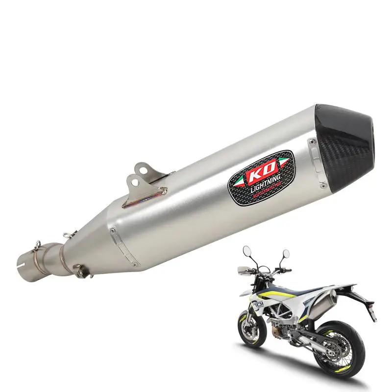 

Exhaust System Motorcycle Muffler Tail Pipe Mid Link Carbon Fiber Left Escape Modified For Duke 690 Enduro R 690 SMC R 2008-2018