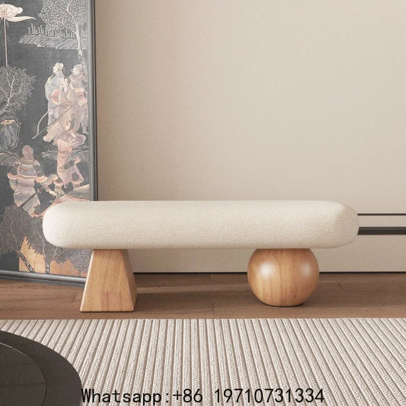

Nordic Shoe Bench Home Entrance Hall Shoe Bench Bedroom Simple Bed End Benches Modern Light Luxury Living Room Leisure Benches