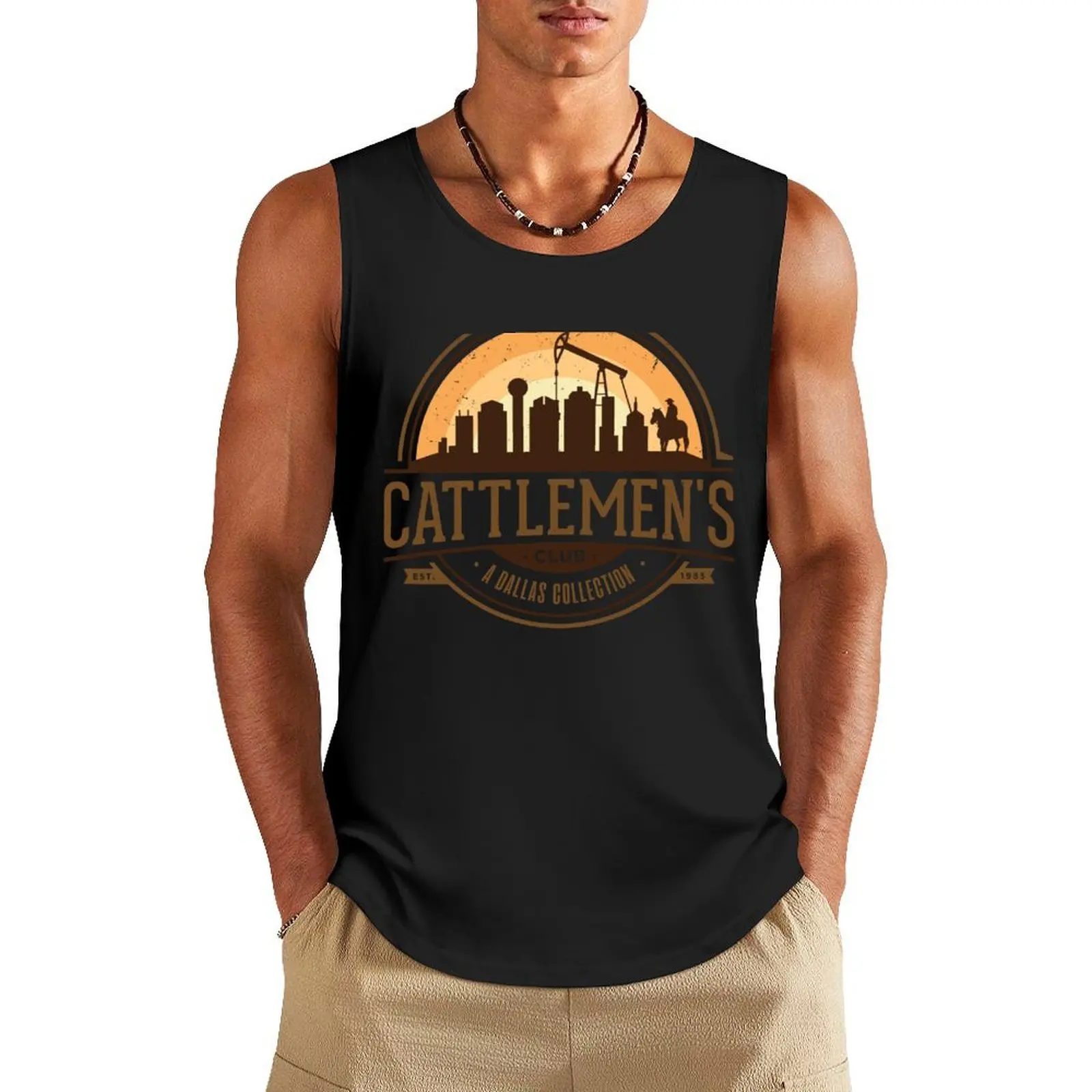 

Dallas Cattlemen's Club Tank Top Men's clothes T-shirt Men's gym Man summer clothes