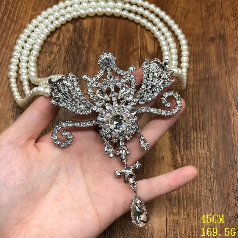 pearl multi-layer necklace diamond wings pendant double use brooch temperament versatile jewelry