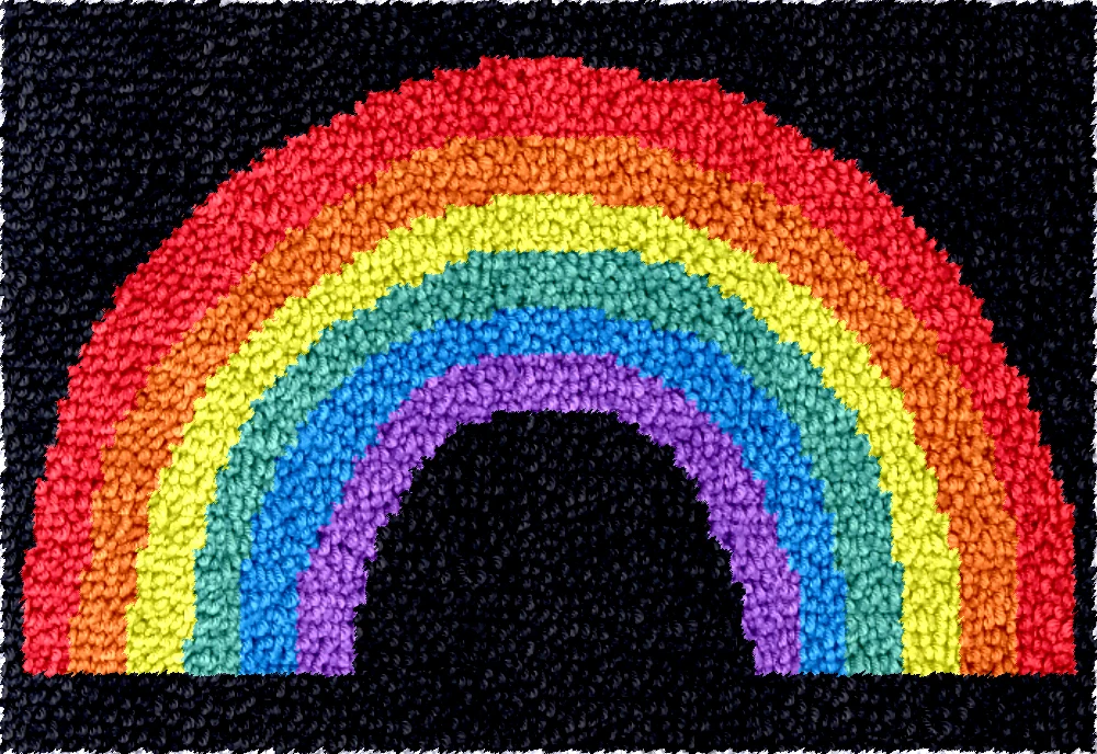 rainbow diy Latch Hook rugs Kits for Adults and Kids with Printed Pattern Hobby Including Hooks Crochet tapestry plastic large