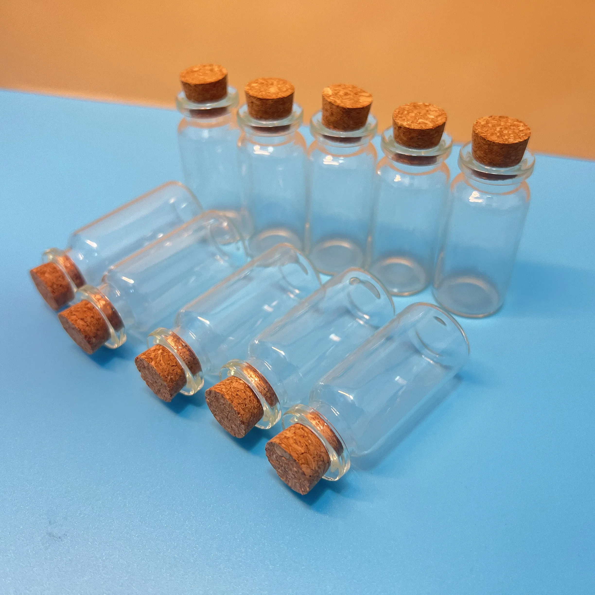 45/70/108 PCS 10ml 11x22x50mm Clear Glass Jars Cork Craft Supply Organizing Small Bottles Tiny Micro Jars Craft Storage