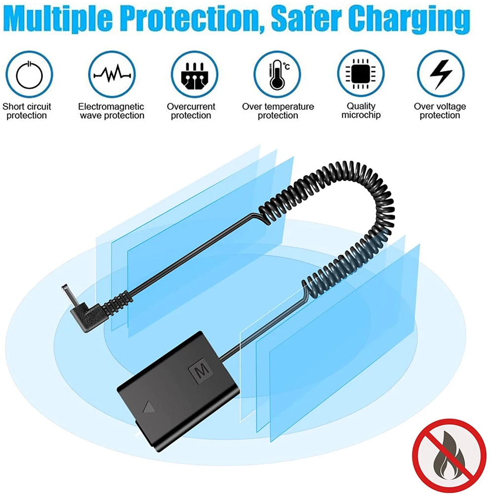 AC-PW20 USB Continuous Power Adapter NP-FW50 ZV-E10 Dummy Battery for Sony Alpha ZVE10 A6400 A6000 A6100 A5100 A7 A7II Cameras.