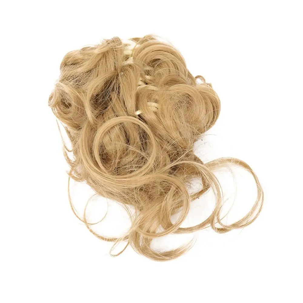 

Women Brown Female Blonde Clip in Hair Extensions Synthetic Hair Bun False Hair Pieces Messy Curly Hair Bun Long Beard Chignon
