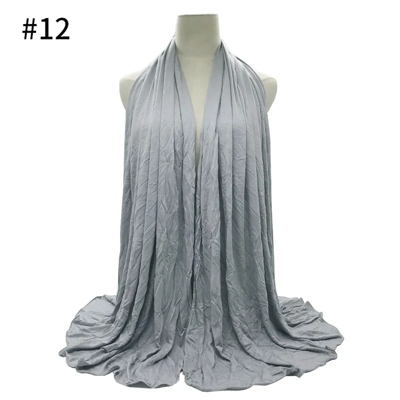 Ramadan Oversized Modal Cotton Jersey Hijabs Women Long Muslim Shawl Scarf Plain Soft Turban Head Wraps Abaya Islamic 180*85Cm