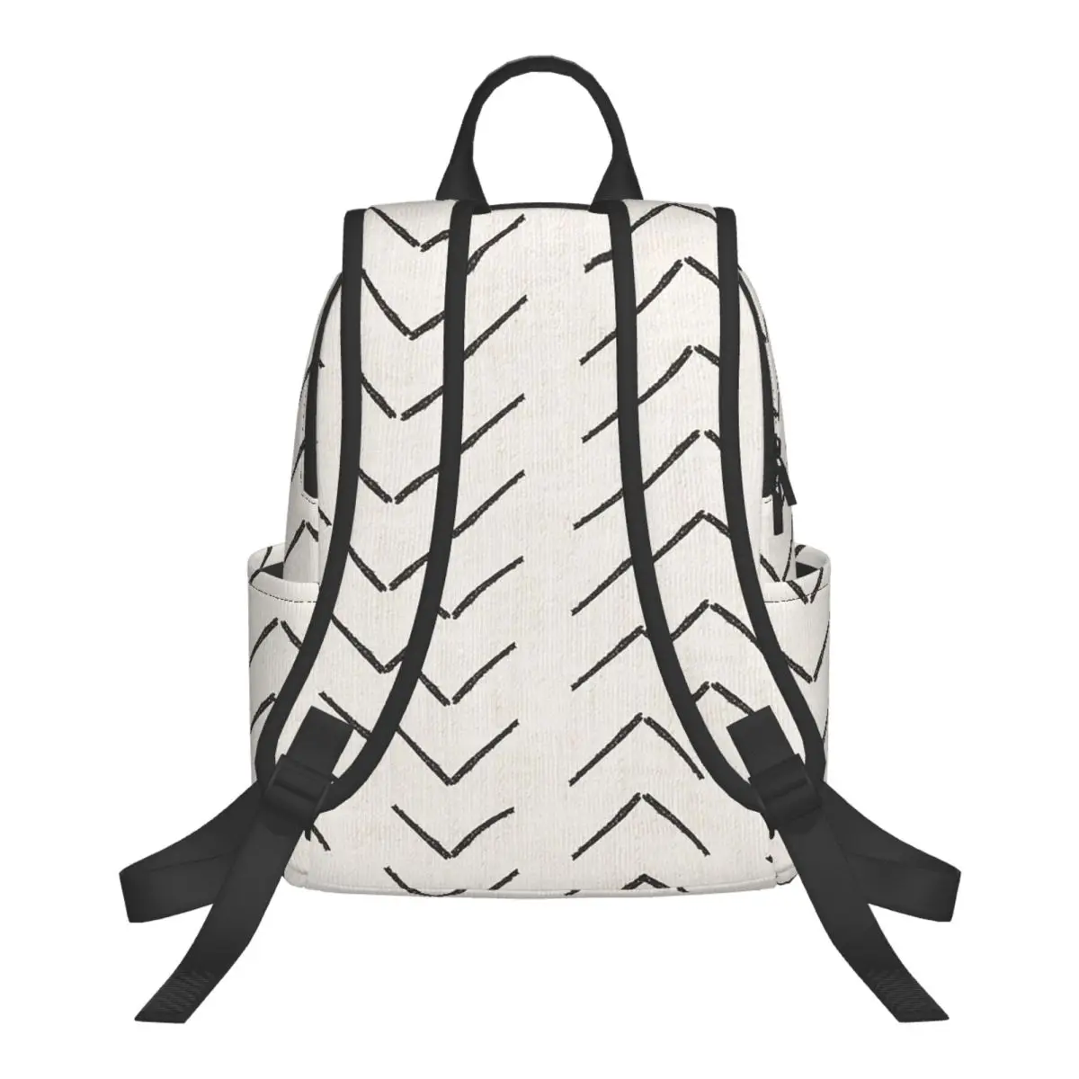 African Mud Cloth Bohemian Arrows Black And Off White Student Backpack School Bag Hiking Travel Daypack for Boys Girls Bookbag