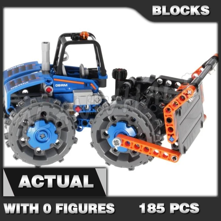 

185pcs 2in1 Dozer Compactor Articulated Truck Hard Wheels 10822 Building Block toys Compatible with Model