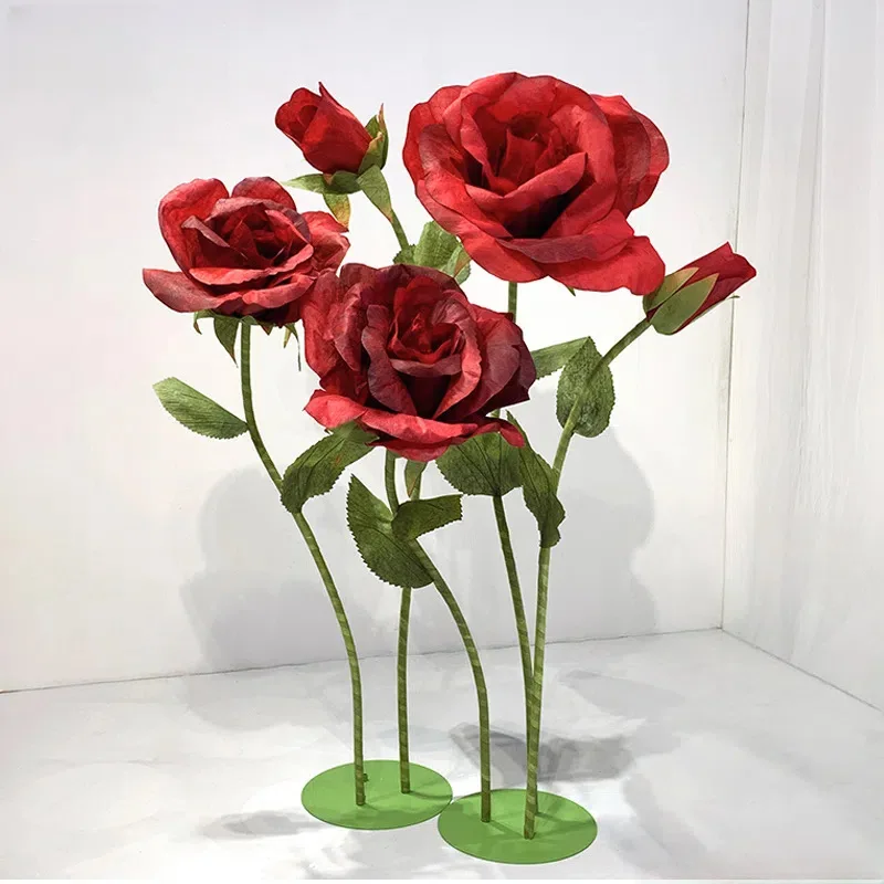 

Wedding props special giant paper art flower handmade rose shopping mall window beautiful decoration wedding stage arrangement