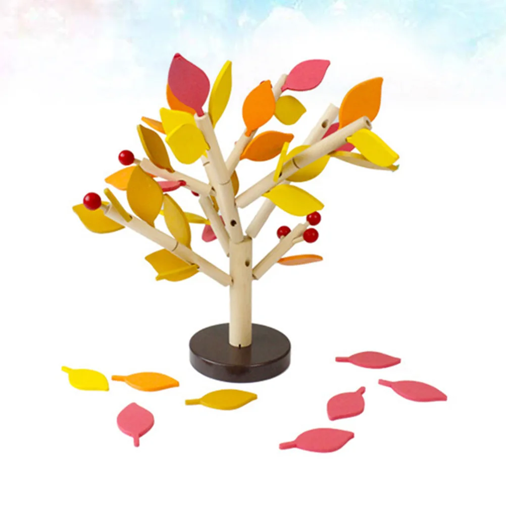 

Wooden Leaf-cut Tree Early Educational Toy Leaves Manual Durable Toys