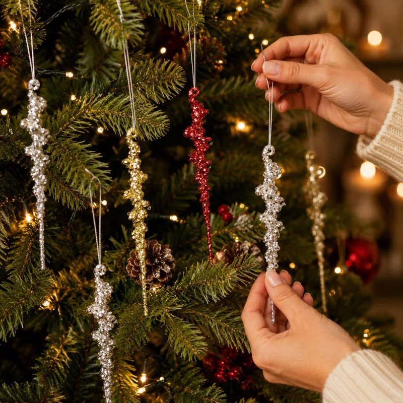 Irregular Sequin Thread Ice Bar Sequin Ice Bar Pendant Christmas Icicle Decoration Christmas Tree Decoration For Home Decoration
