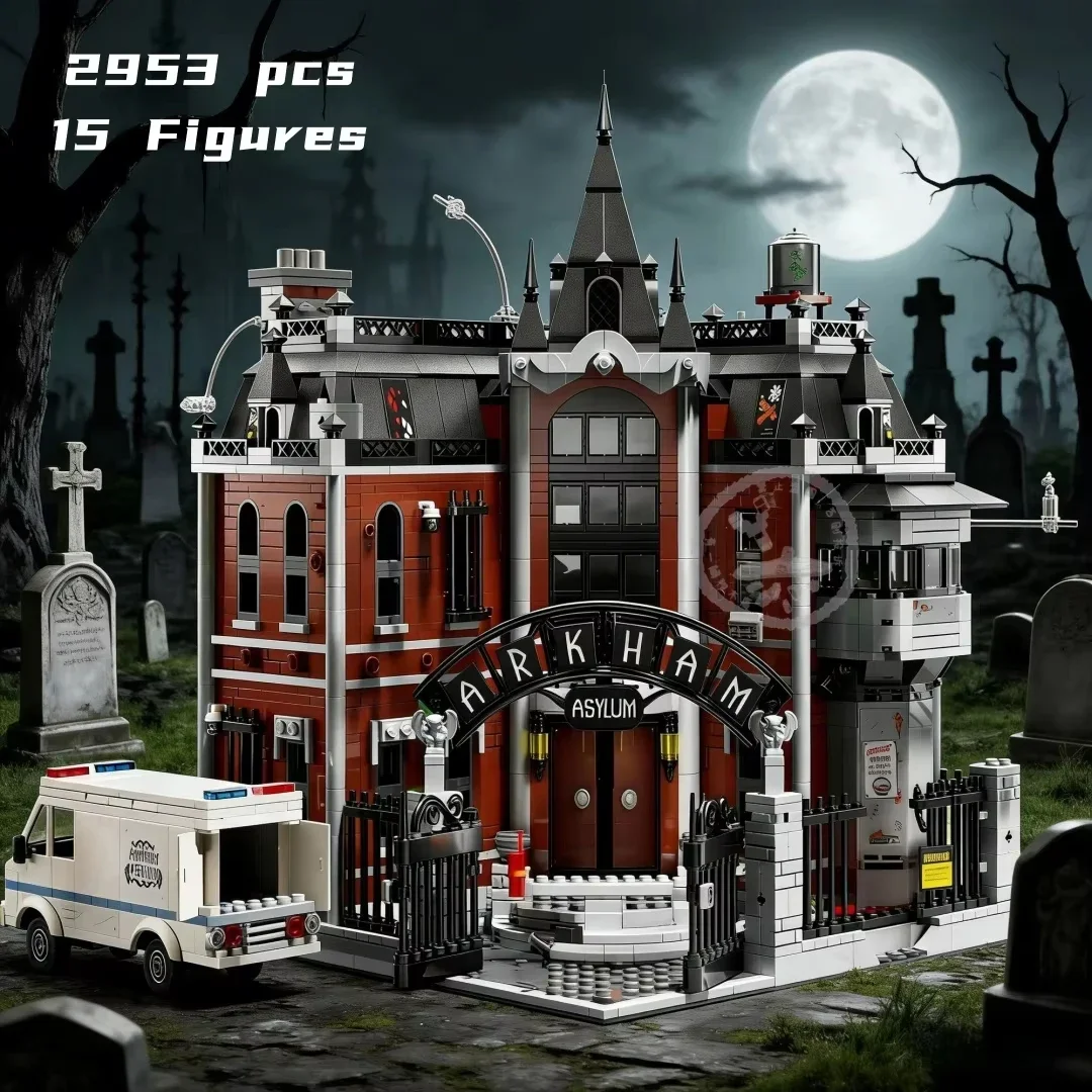 New 2953pcs Hero Series 76300 Arkham Asylum Set Model Building Blocks Decorations Children's Toys Holiday Gifts