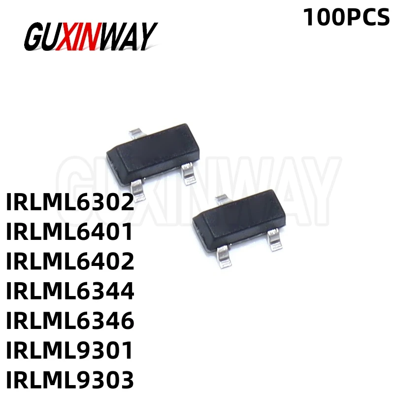 100Pcs New Original IRLML6302 IRLML6401 IRLML6402 IRLML6344 IRLML6346 IRLML9301 IRLML9303 SOT23 IC