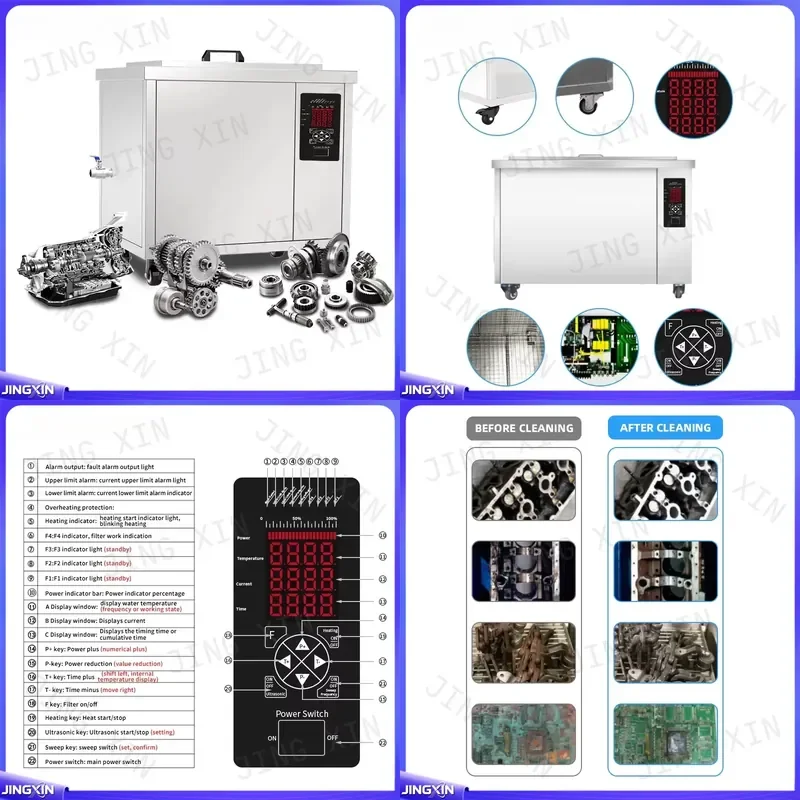 Custom for Built-in Frequency Generator Electric 264L Energy-Saving Industrial Ultrasonic Cleaner Tank Parts