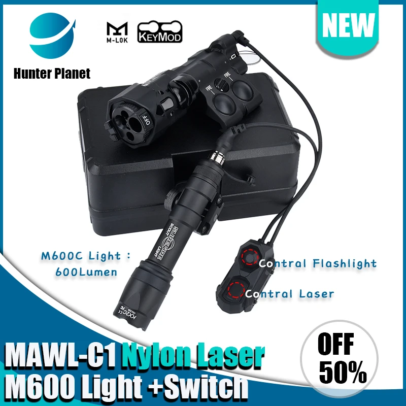 Tactical MAWL C1 Red Blue Green Dot Laser IR LED Weapon Light surefire M300A M600C High Power Hunting Airsoft Flashlight Accesor